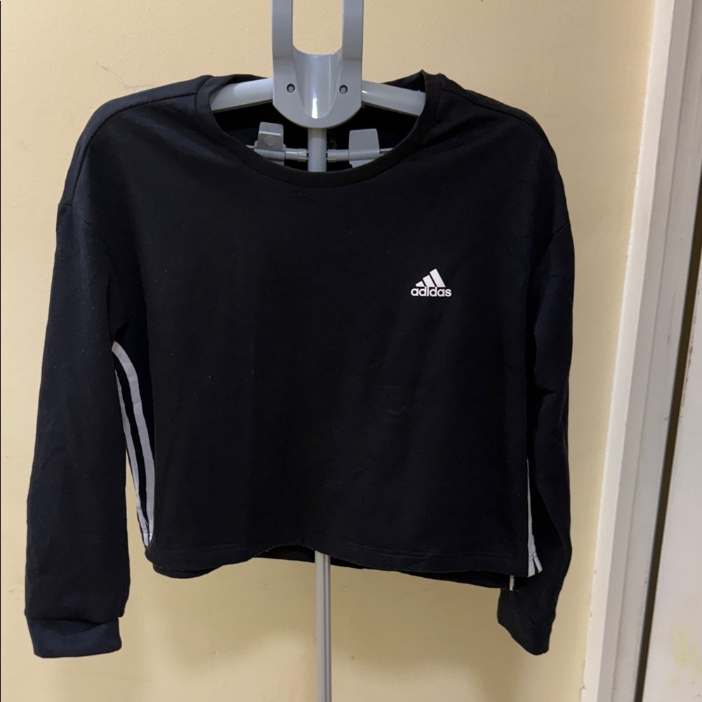 Adidas Black Sweatshirt with White Stripes